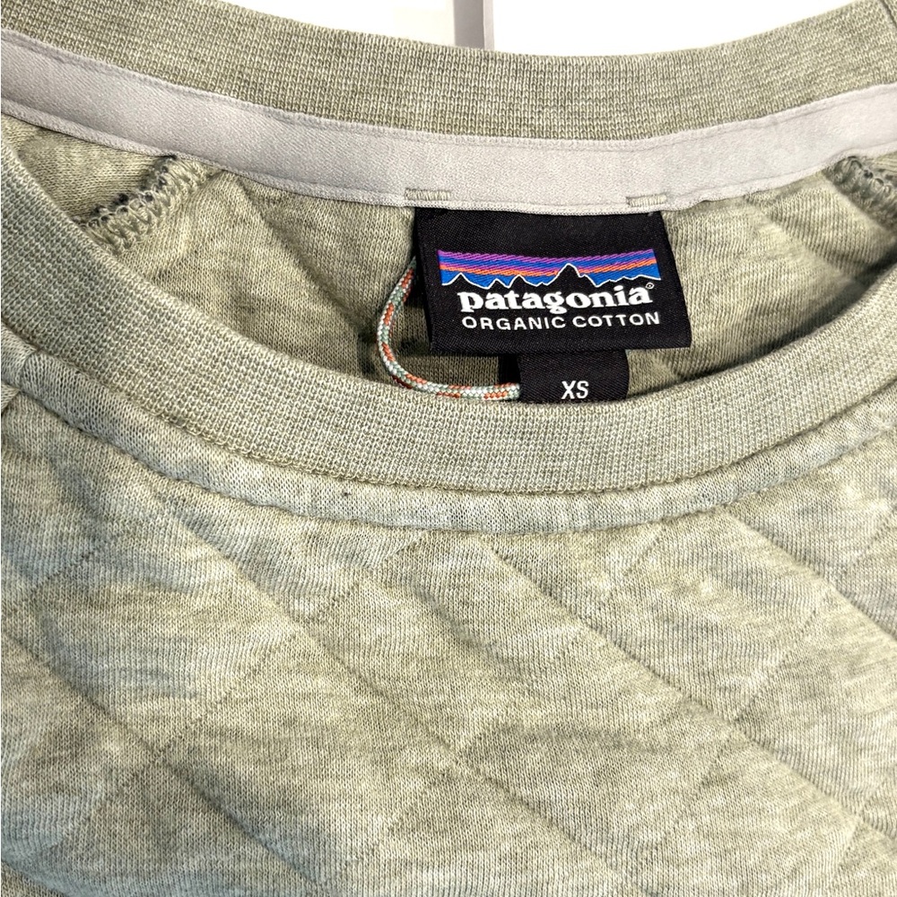 Patagonia Women Quilted Sweatshirt Organic Cotton XS Light green - Picture 5 of 7